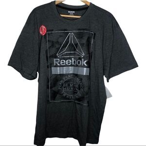 REEBOK T-SHIRT, Black, Short Sleeve, XL
